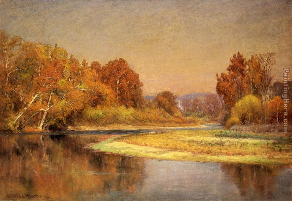 Sycamores on the Whitewater painting - John Ottis Adams Sycamores on the Whitewater art painting